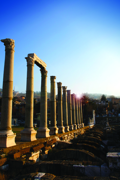 The columns of the west stoa
