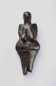 The Venus of Dolni Vestonice is a modelled figure of a mature woman, the oldest ceramic figure in the world. Image: Moravske Zemske Museum. Brno.