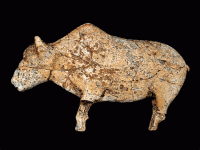Bison sculpted from mammoth ivory. About 20,000 years old, it was found at Zaraysk, Russia. Image: Zaraysk Kremlin Museum, Zaraysk, Russia