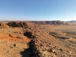 The Ottoman fort at Fassau'ah Ridge, with Wadi Batn Al-Ghoul in the background.